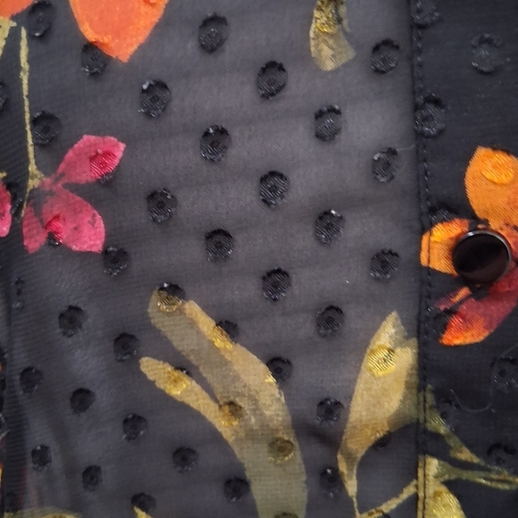 roz & Ali Semi Sheer Floral Sleeveless Tunic Size S - Picture 4 of 12